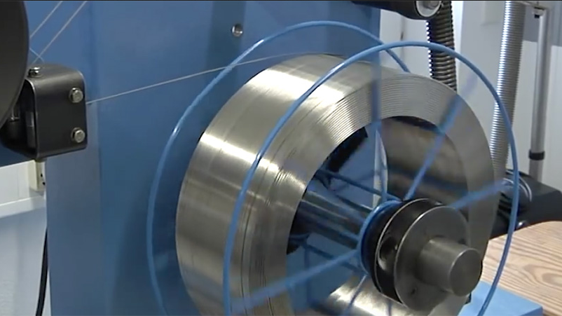 Modern wire production with numerous spools of high-quality welding wire